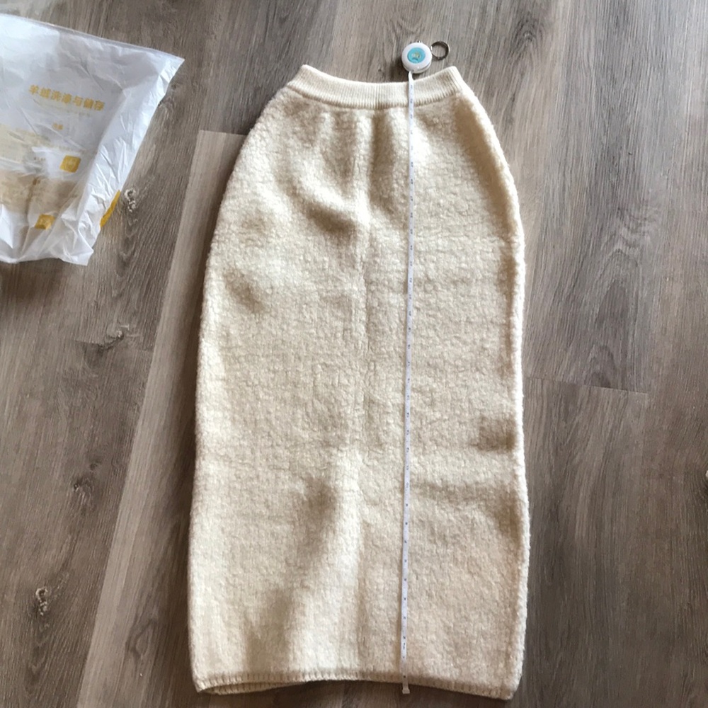 New cashmere knit high waist maxi skirt teddy bear